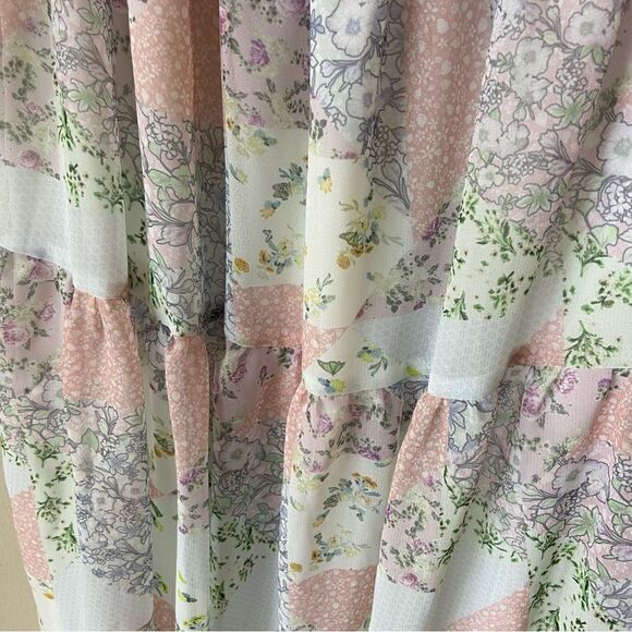 NWT River Island Maxi Blue Dress Petite Floral Bardot Size 2 - Picture 10 of 14